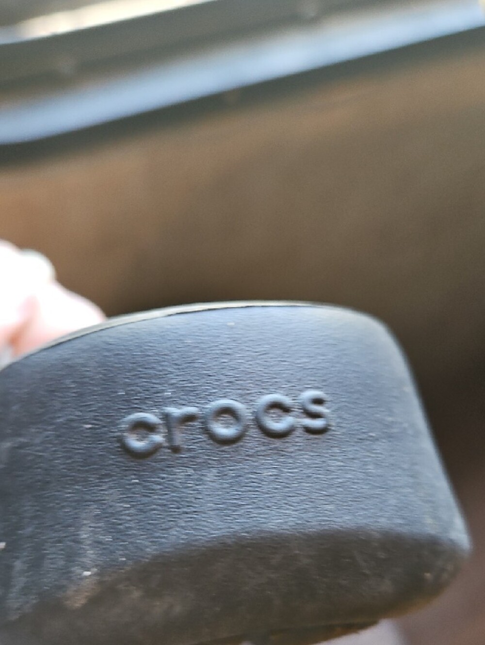 CROCS Black Glitter Platform Thong Sandals - Picture 5 of 5